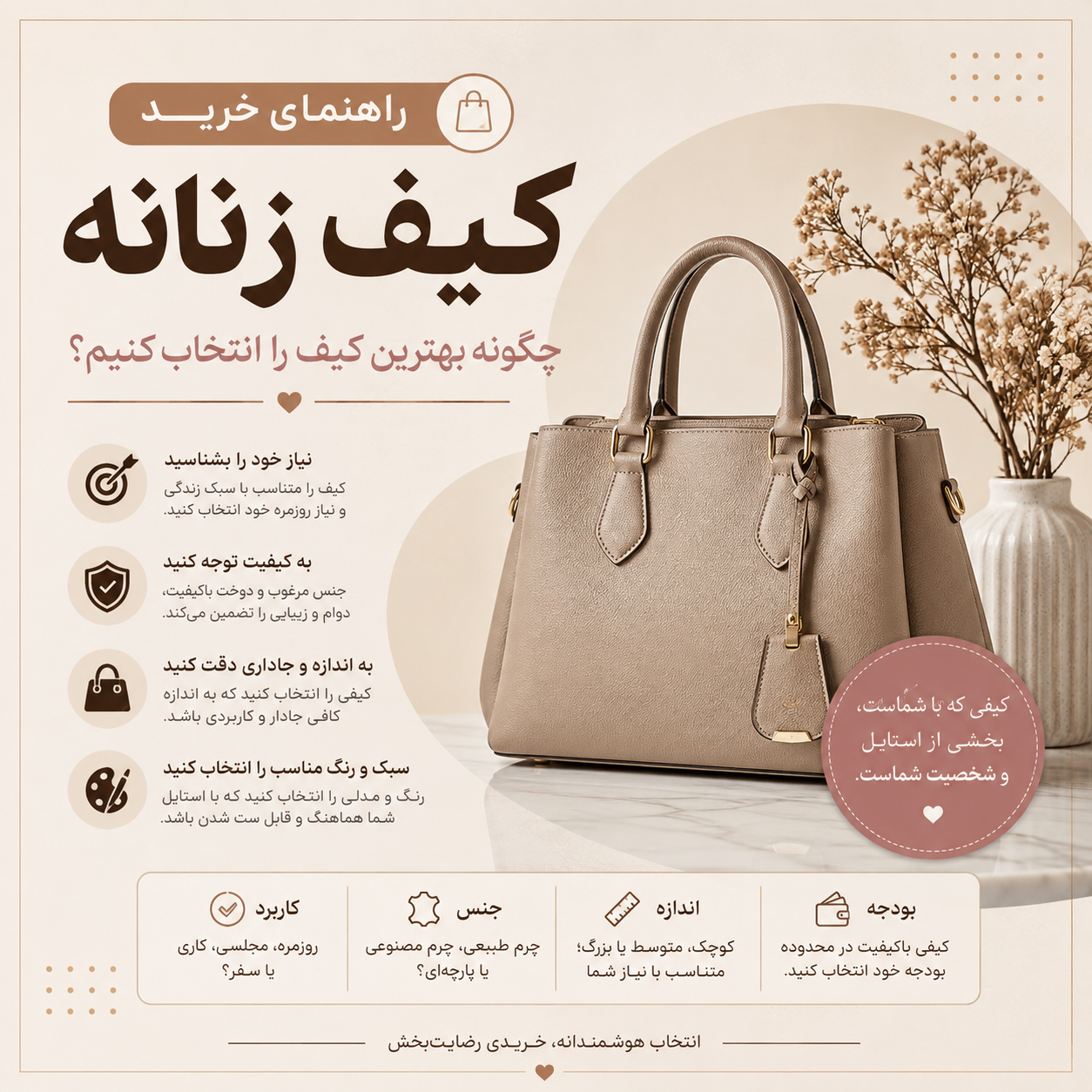 راهنمای خرید کیف زنانه؛ چگونه بهترین کیف را انتخاب کنیم؟