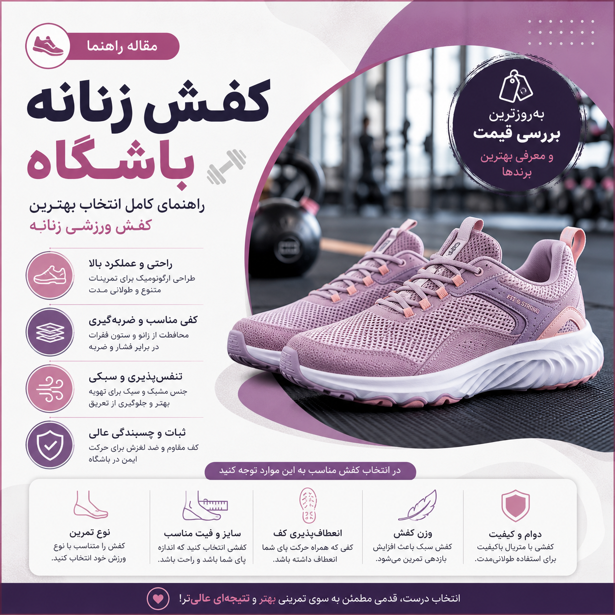 کفش زنانه باشگاه؛ راهنمای کامل انتخاب بهترین کفش ورزشی زنانه + بررسی قیمت