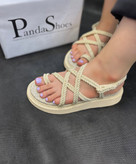 صندل زنانه کنفی زیره پی یو SANDAL