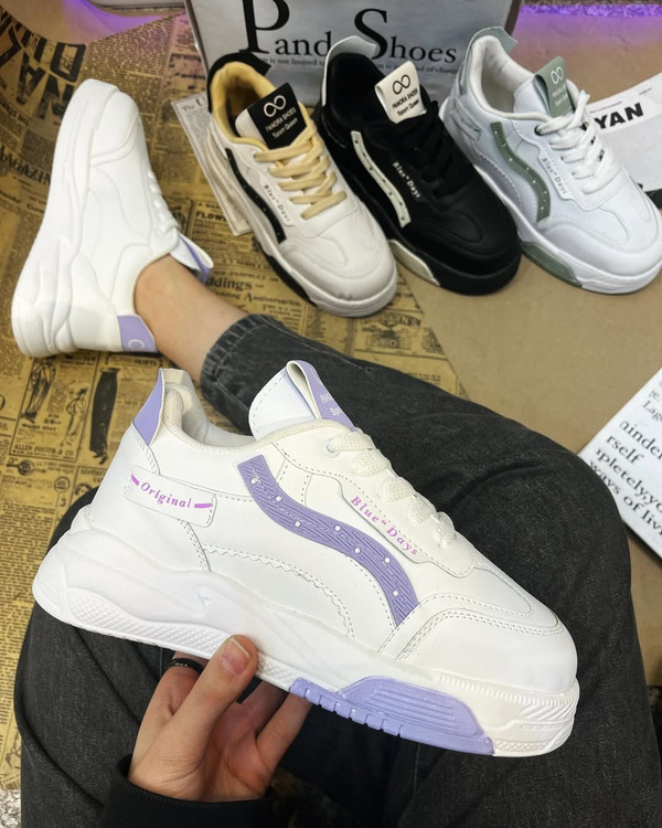 کفش زنانه نگینی رویه چرم زیره پی یو adidas women