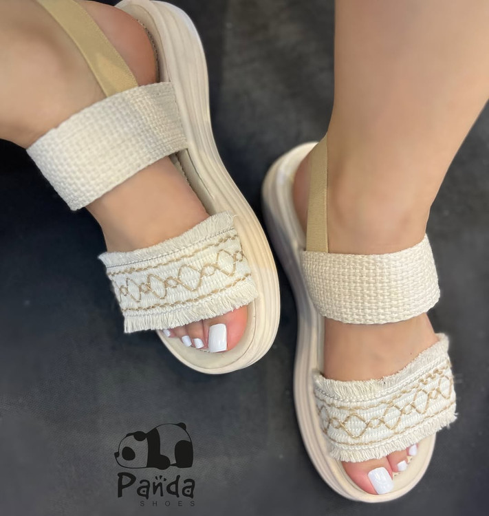 کفش زنانه مدل صندل کنفی پشت کش زیره پی یو SANDAL WOMEN کد 104