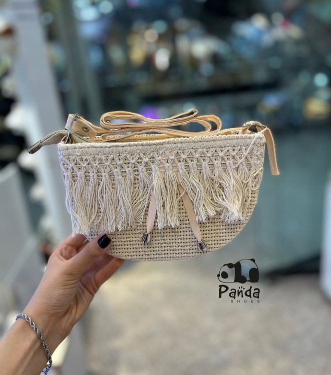 کیف کنفی ریش ریش نیم دایره bag women