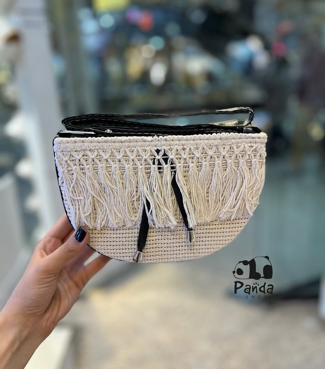 کیف کنفی ریش ریش نیم دایره bag women