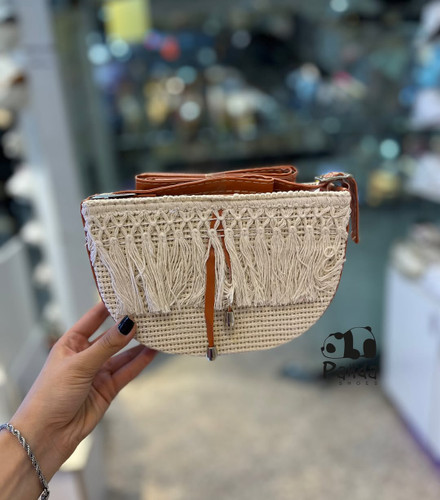 کیف کنفی ریش ریش نیم دایره bag women