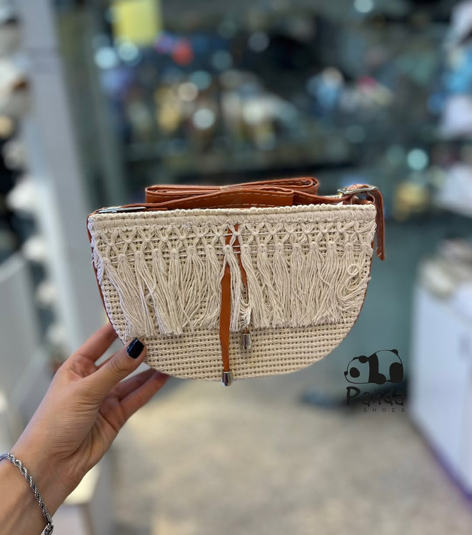 کیف کنفی ریش ریش نیم دایره bag women