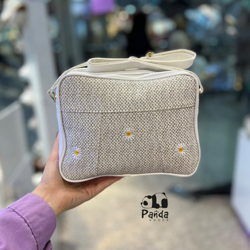 کیف زنانه کنفی بابونه مربع bag women کد 117