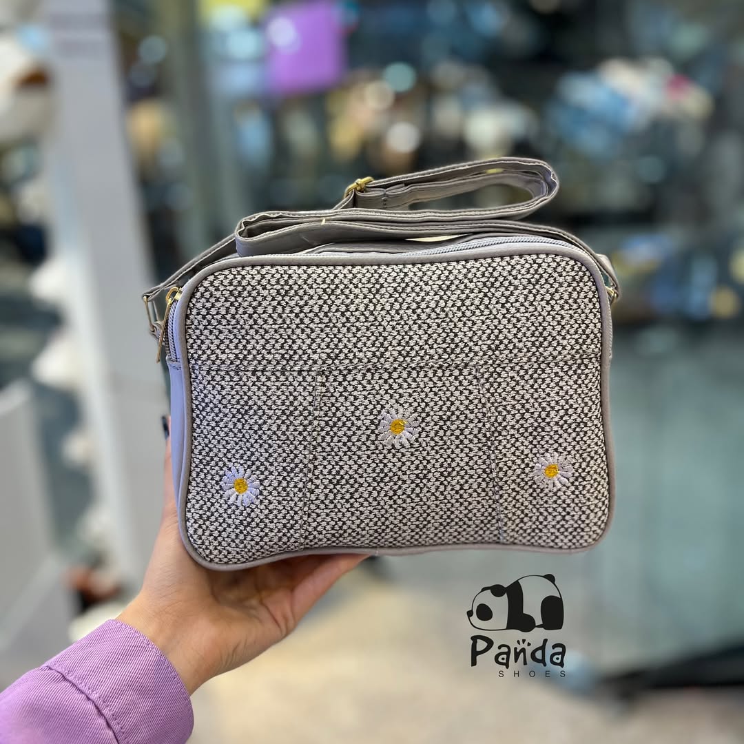 کیف زنانه کنفی بابونه مربع bag women کد 117