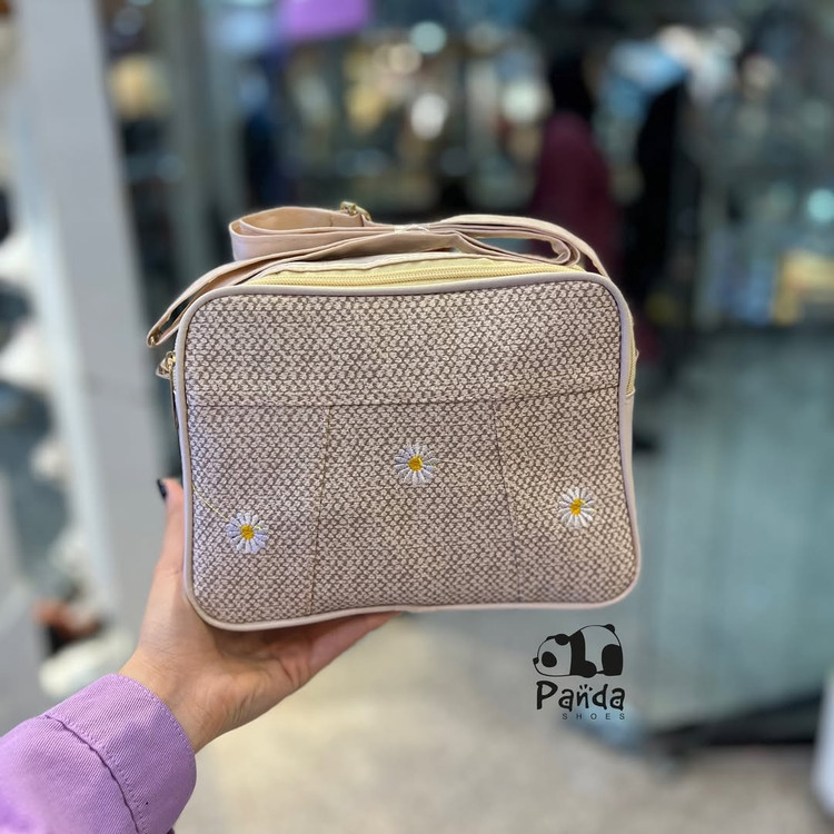 کیف زنانه کنفی بابونه مربع bag women کد 117