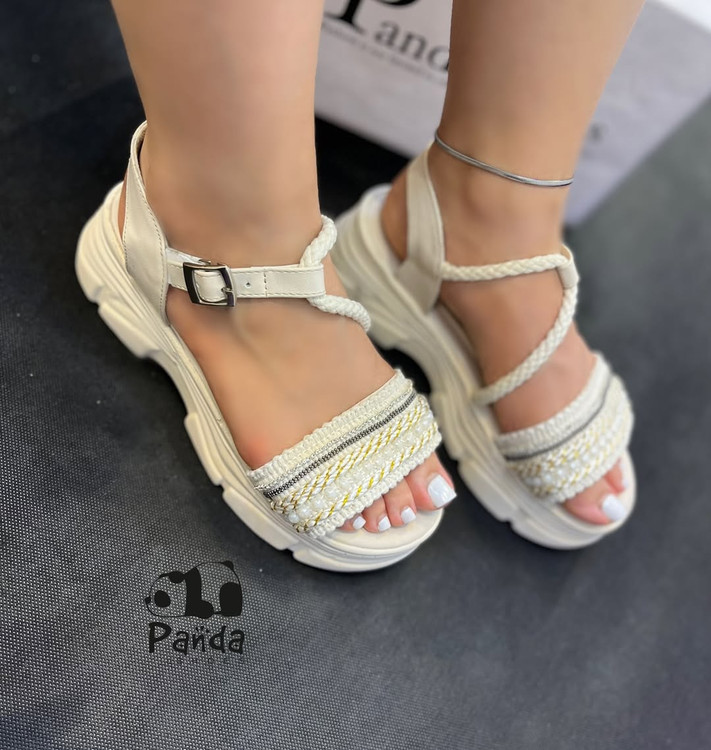 صندل زنانه کنفی لژدار زیره پی یو sandal womenکد 128