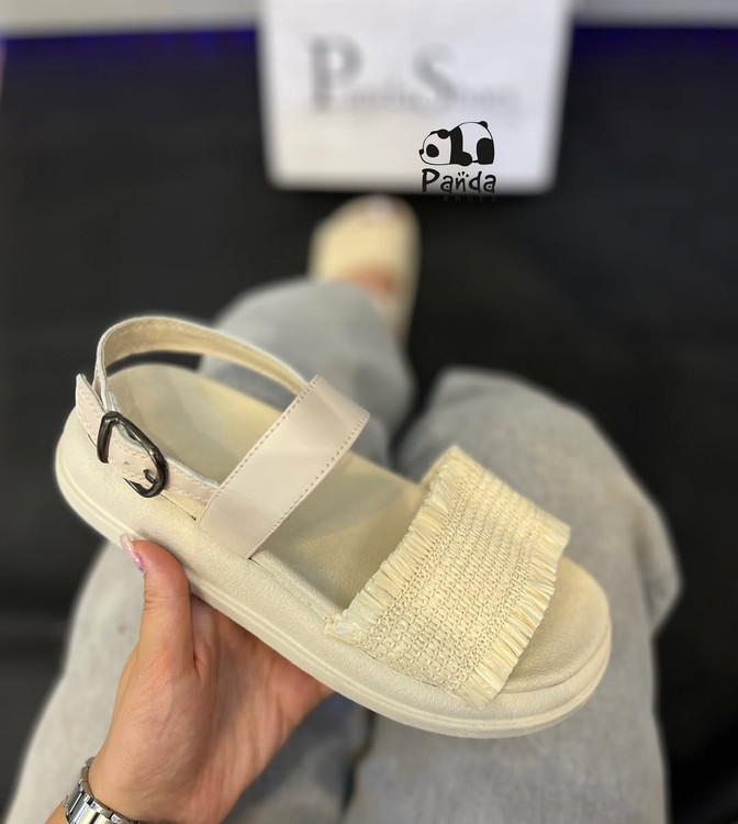 صندل زنانه کنفی ریش ریش زیره پی یو sandal shoes کد 130