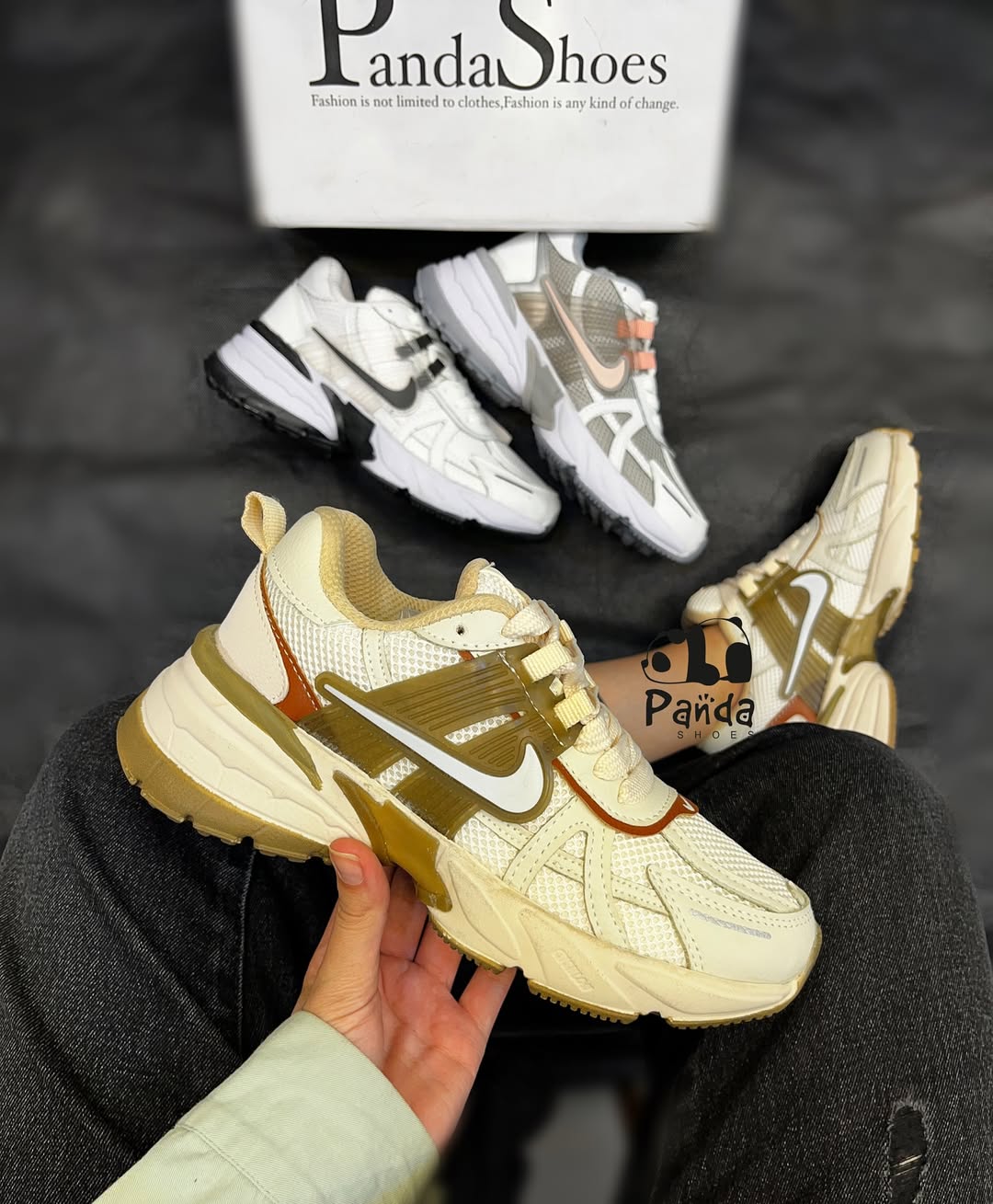 کفش زنانه نایک V2K زیره پی یو کف دوخت همراه با کفی طبی NIKE WOMEN کد  146