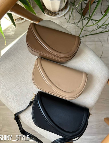 کیف دوشی زنانه چرمی طرح نیمدایره | کیف شیک و ساده دخترانه روزمره و مجلسی