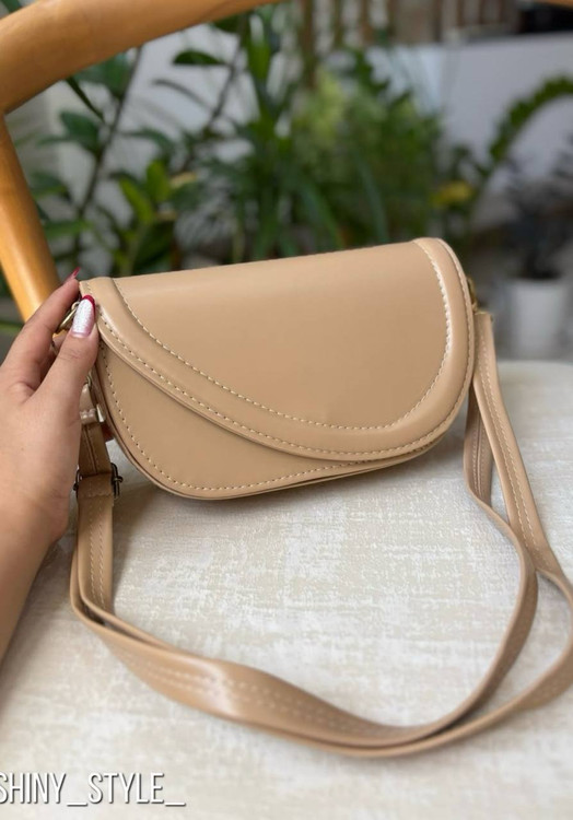 کیف دوشی زنانه چرمی طرح نیمدایره | کیف شیک و ساده دخترانه روزمره و مجلسی