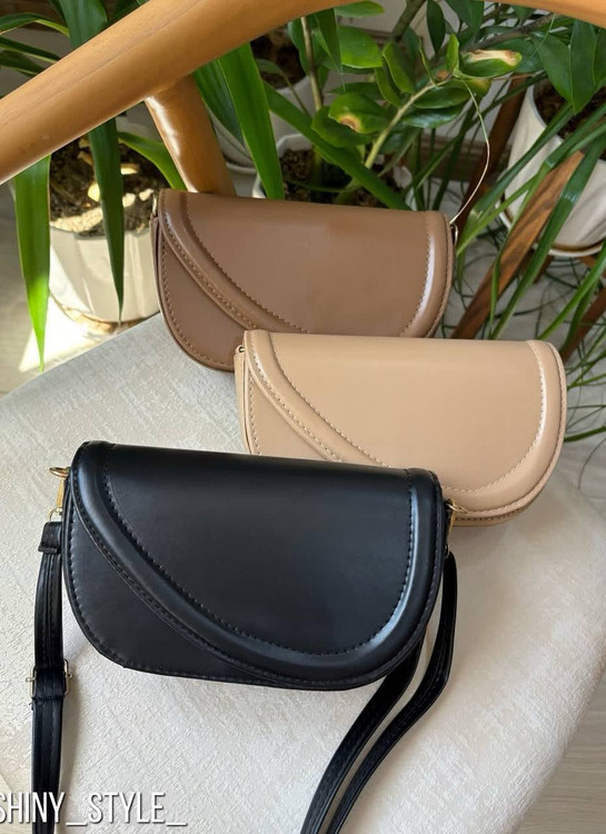 کیف دوشی زنانه چرمی طرح نیمدایره | کیف شیک و ساده دخترانه روزمره و مجلسی