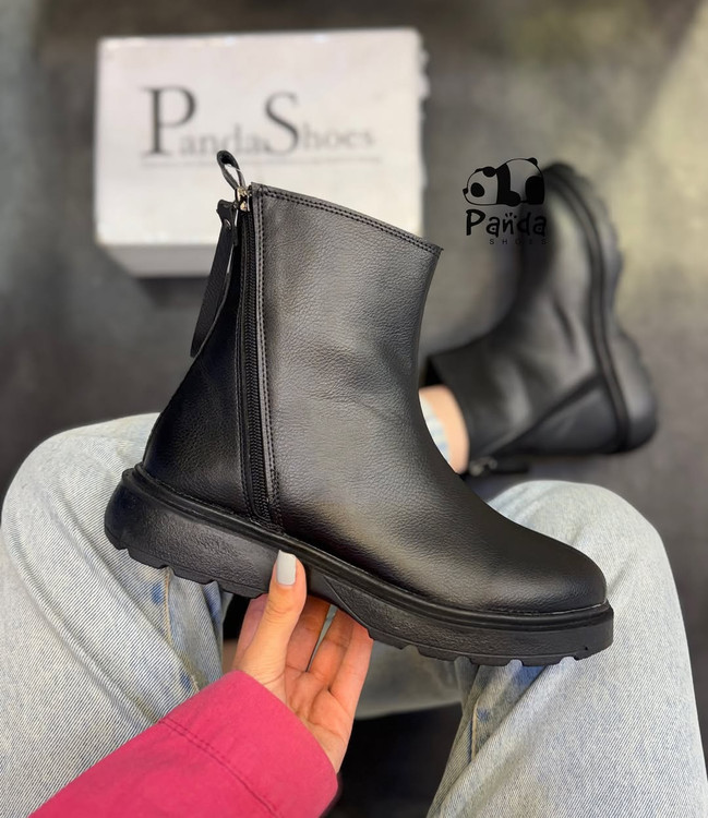 کفش زنانه بوت پشت دوزیپ زیره پی یو women shoes کد 173