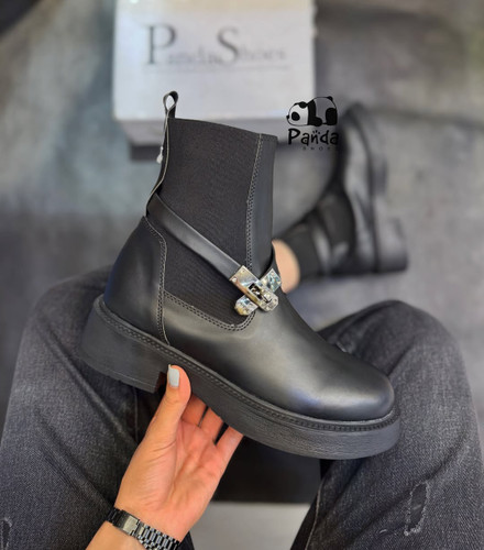 بوت زنانه مدل کمربندی زیره پی یو سبک چرم درجه 1 Women's Boots کد 179