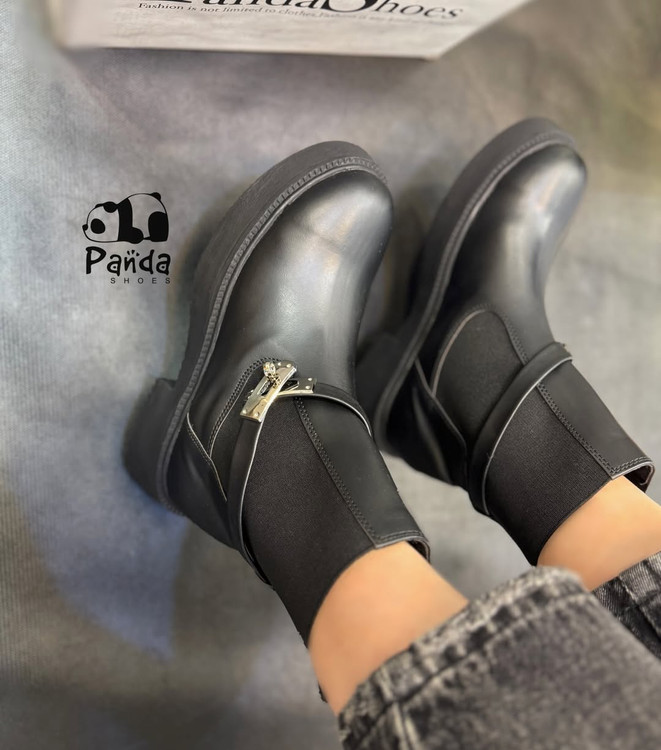 بوت زنانه مدل کمربندی زیره پی یو سبک چرم درجه 1 Women's Boots کد 179