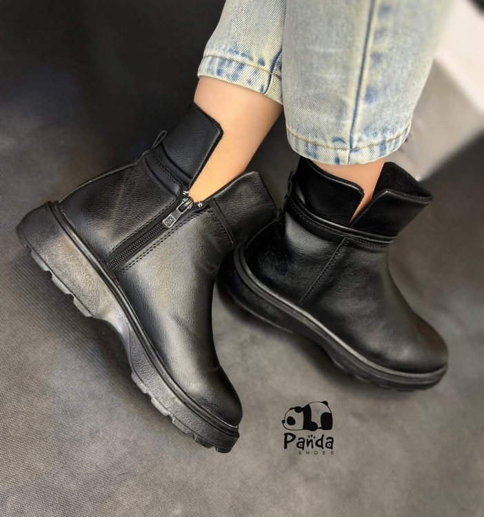 بوت زنانه بغل چاک دار بغل زیپ زیره پی یو BOOTS WOMEN کد 180