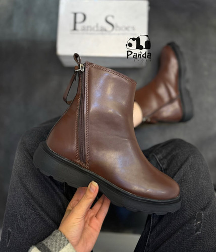 بوت زنانه مدل پشت زیپ کج زیره پی یو درجه1 کیفیت اصلی BOOTS WOMEN کد 185