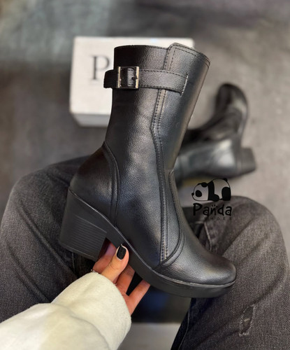 بوت زنانه پاشنه دار زنانه مدل بغل زیپ زیره پی یو سبک کد 186 BOOTS WOMEN