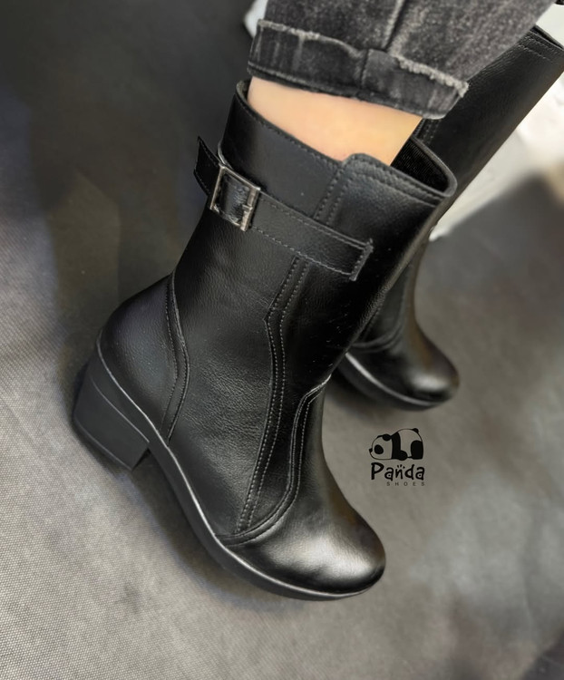 بوت زنانه پاشنه دار زنانه مدل بغل زیپ زیره پی یو سبک کد 186 BOOTS WOMEN