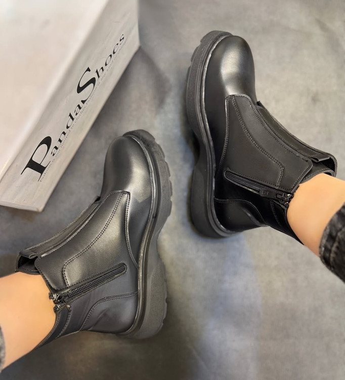 بوت زنانه جلو کش مدل بغل زیپزیره پی وی بتا سبک کد 189 BOOTS WOMEN