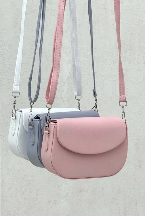 کیف دوشی زنانه مدل نیمدایره مینیمال | مشکی، کرم، نسکافهای، موکا