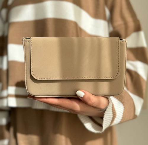 کیف دوشی زنانه مینیمال کوچک | رنگبندی سفید، نسکافهای و مشکی | شیک و کاربردی