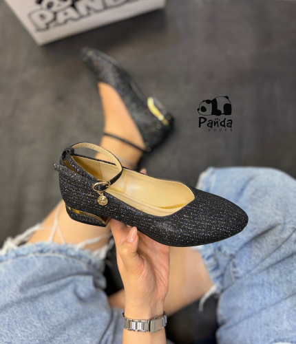 کفش مجلسی زنانه لمه مشکی بنددار | کفش مجلسی راحت و شیک