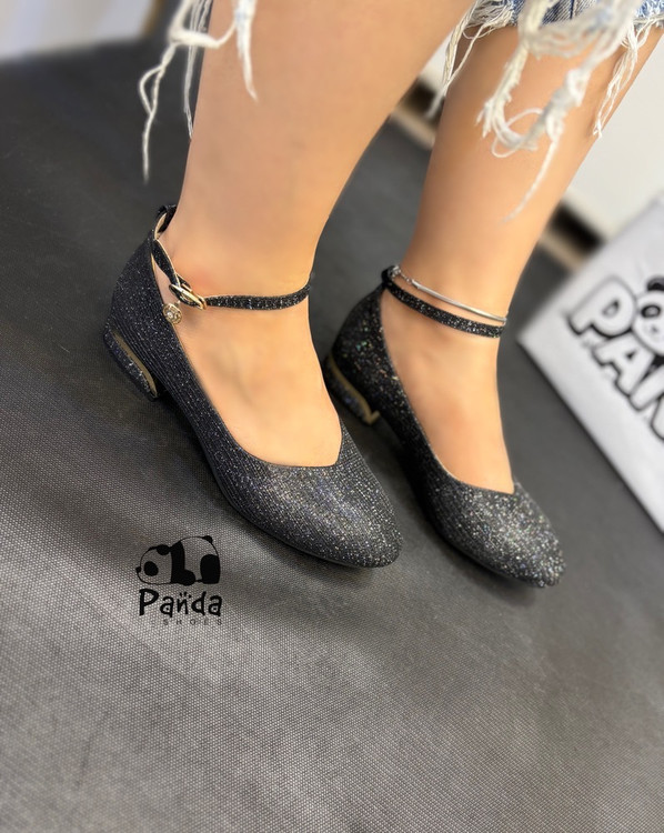 کفش مجلسی زنانه لمه مشکی بنددار | کفش مجلسی راحت و شیک