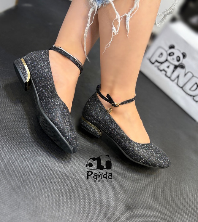 کفش مجلسی زنانه لمه مشکی بنددار | کفش مجلسی راحت و شیک