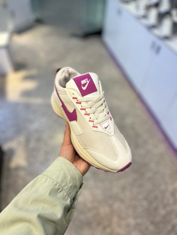 کفش کتانی زنانه کرم صورتی مدل اسپرت سبک و راحت