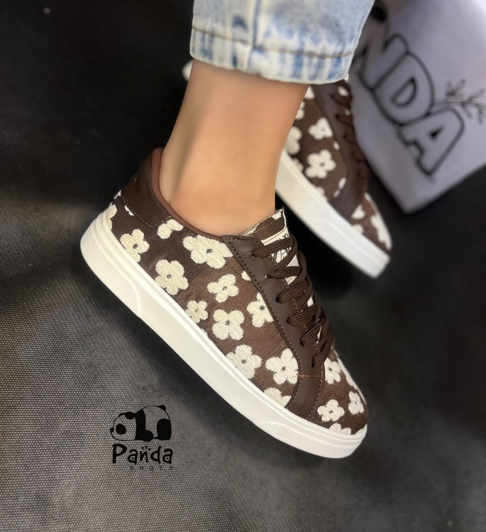 کتانی زنانه زارا گلدار زیره PU | سایز 37 تا 40