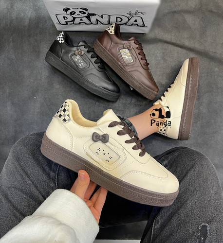 کفش ونس گربهای | اسپرت فانتزی با زیره PVC | رنگبندی کرم، موکا و مشکی