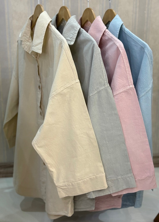 شومیز زنانه سوپر پنبه آستین کوتاه | خنک و راحت در ۸ رنگ ملایم 👚