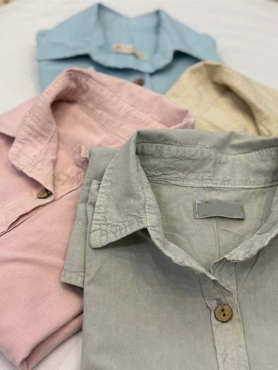 شومیز زنانه سوپر پنبه آستین کوتاه | خنک و راحت در ۸ رنگ ملایم 👚