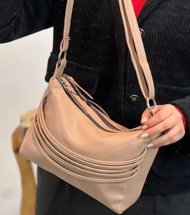 کیف رودوشی زنانه چرم طرح چیندار