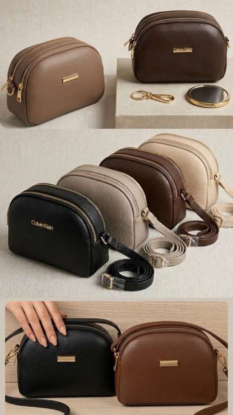 کیف دوشی نیمگرد دو زیپ مدل کالینا | Calvin Style Mini Crossbody