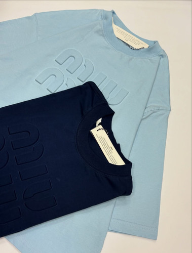 تیشرت زنانه میو میو (Miu Miu) طرح برجسته | پنبه سوپر | فری سایز