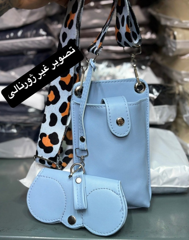 کیف دوشی زنانه مدل جدید، دارای جا عینکی و بند پهن پلنگی ترندی
