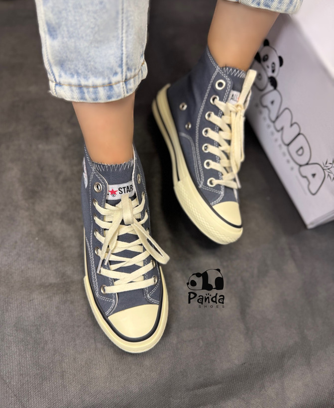 خرید کتونی آل استار ساقدار (All Star) کیفیت اصلی | کفش اسپرت زنانه پارچه خارجی با کفی طبی و زیره پییو