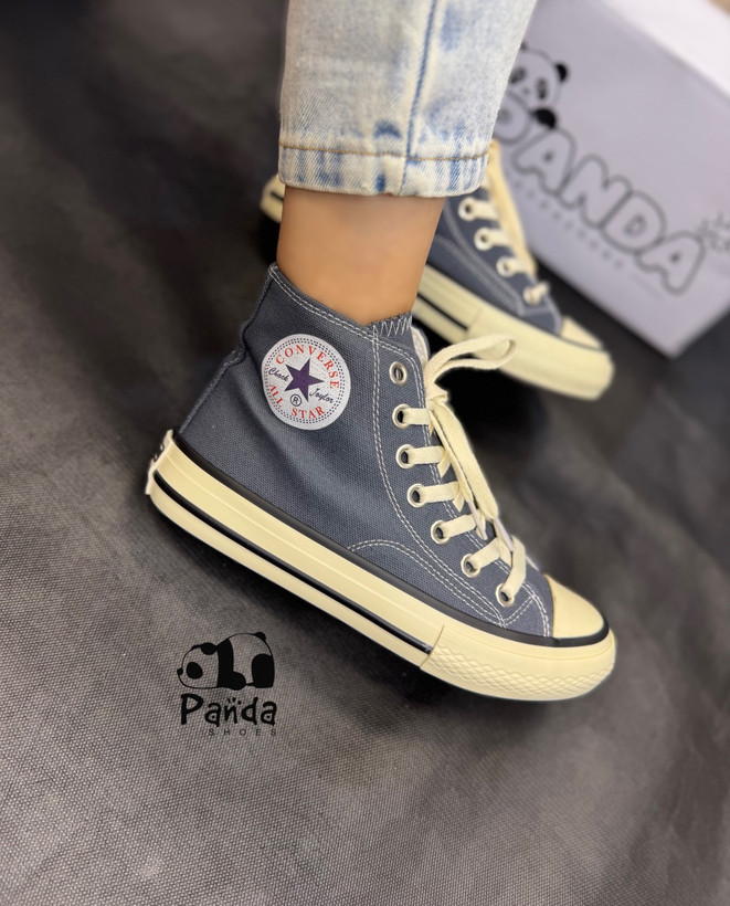 خرید کتونی آل استار ساقدار (All Star) کیفیت اصلی | کفش اسپرت زنانه پارچه خارجی با کفی طبی و زیره پییو