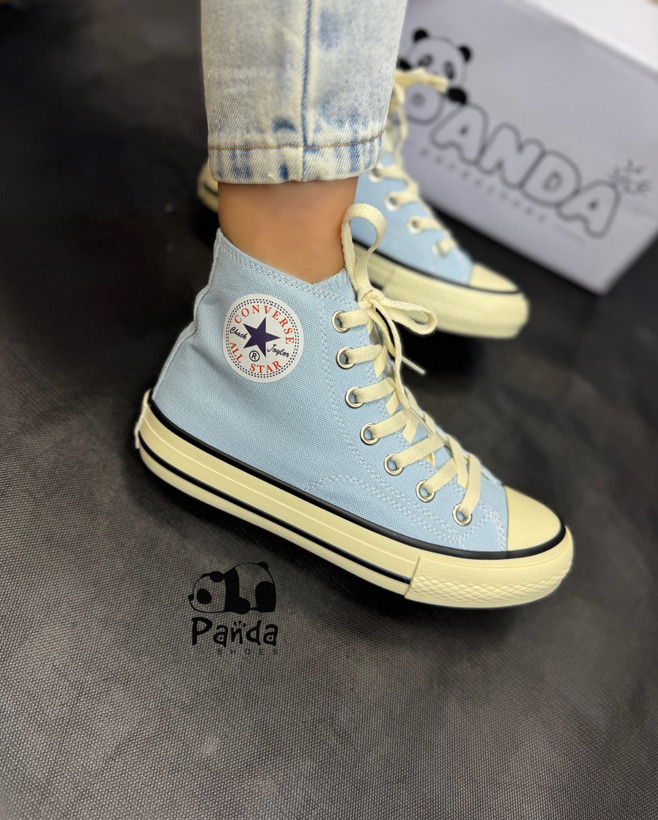 خرید کتونی آل استار ساقدار (All Star) کیفیت اصلی | کفش اسپرت زنانه پارچه خارجی با کفی طبی و زیره پییو