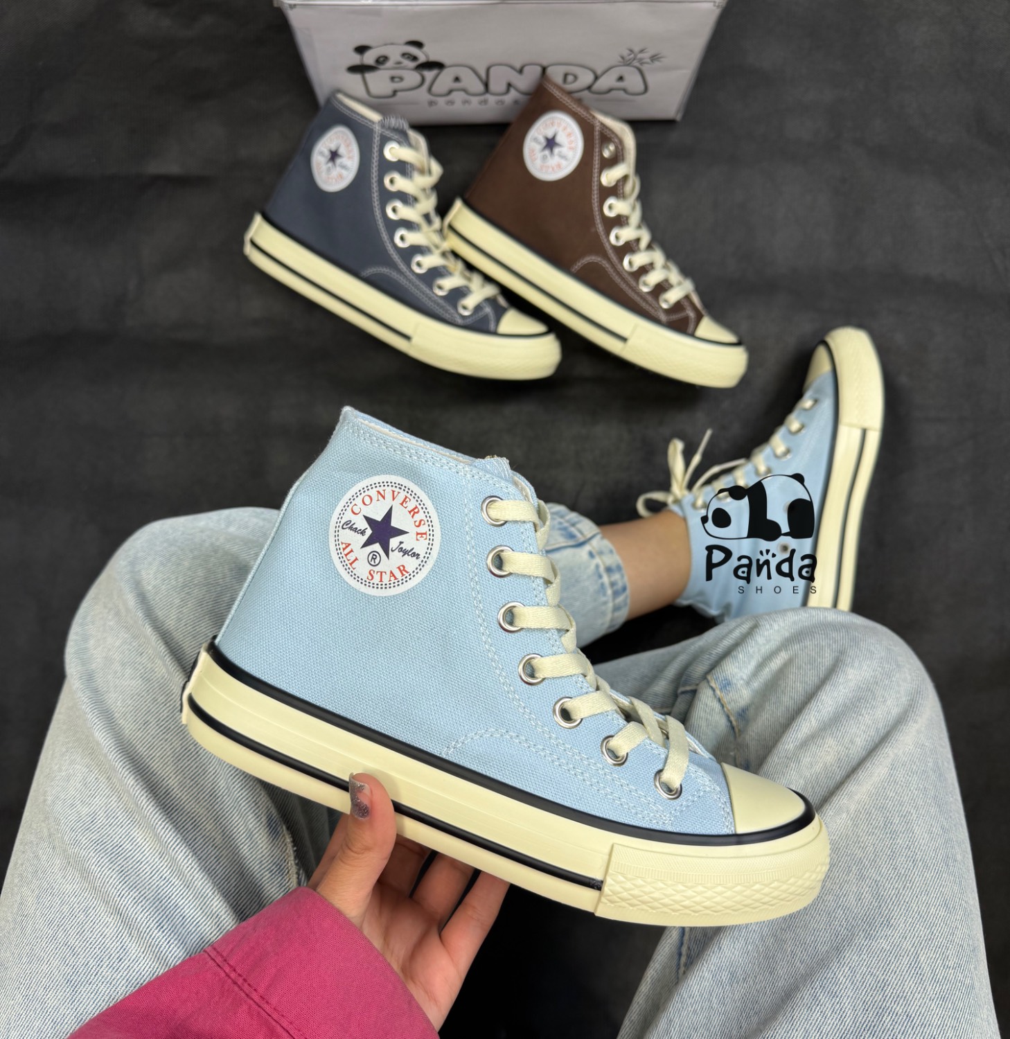 خرید کتونی آل استار ساق‌دار (All Star) کیفیت اصلی | کفش اسپرت زنانه پارچه خارجی با کفی طبی و زیره پی‌یو